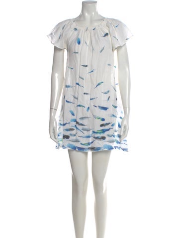Pre-owned Vilebrequin Printed Mini Dress In White