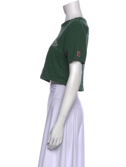 Visitor On Earth Graphic Print Crew Neck Crop Top