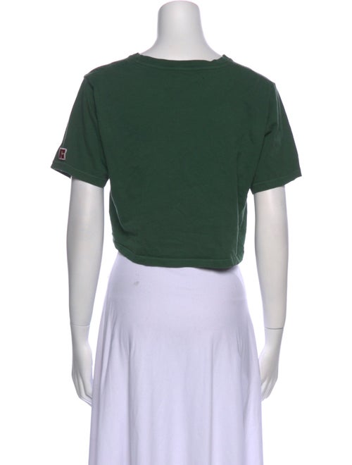 Visitor On Earth Graphic Print Crew Neck Crop Top