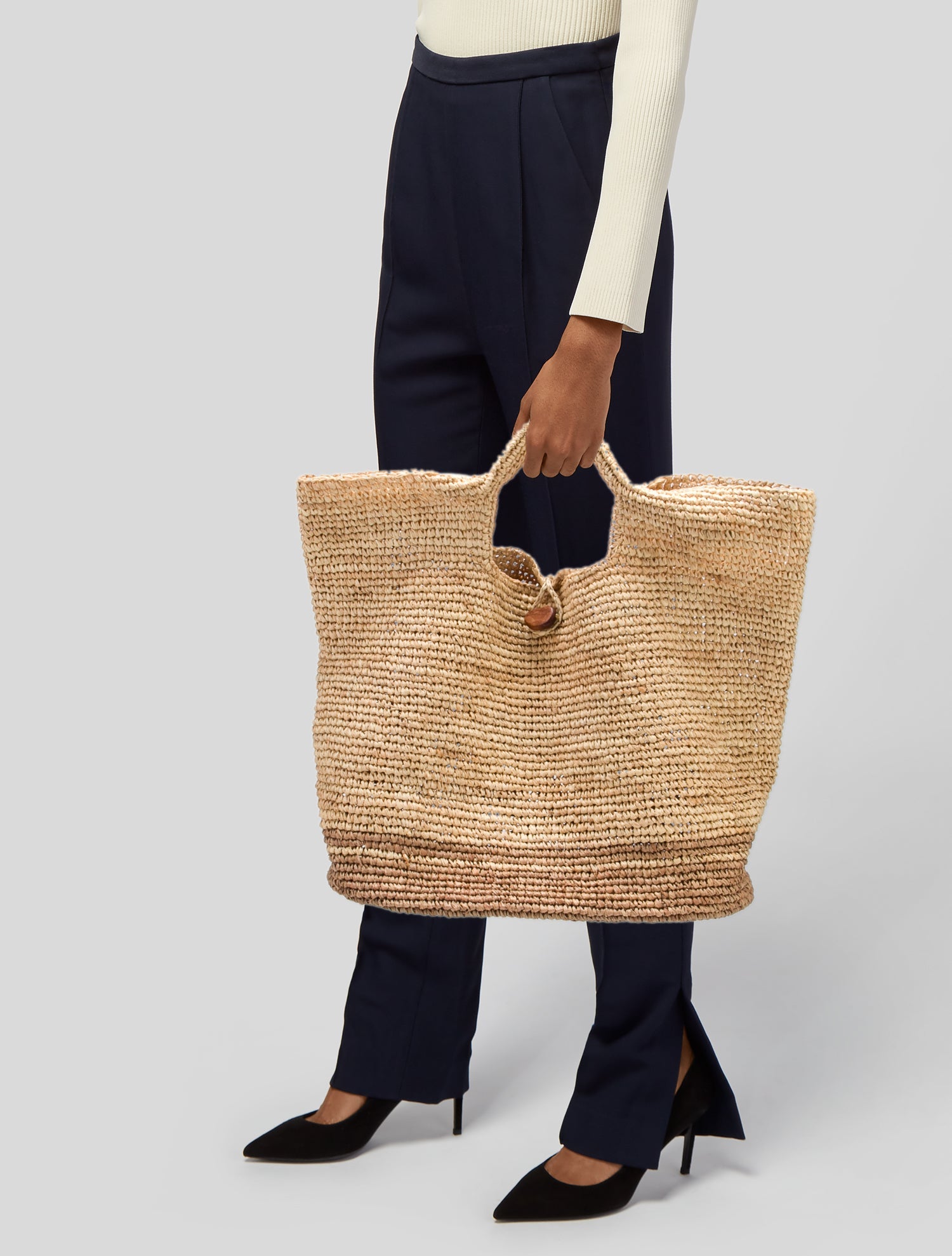 Vitamin A Raffia Bucket Bag