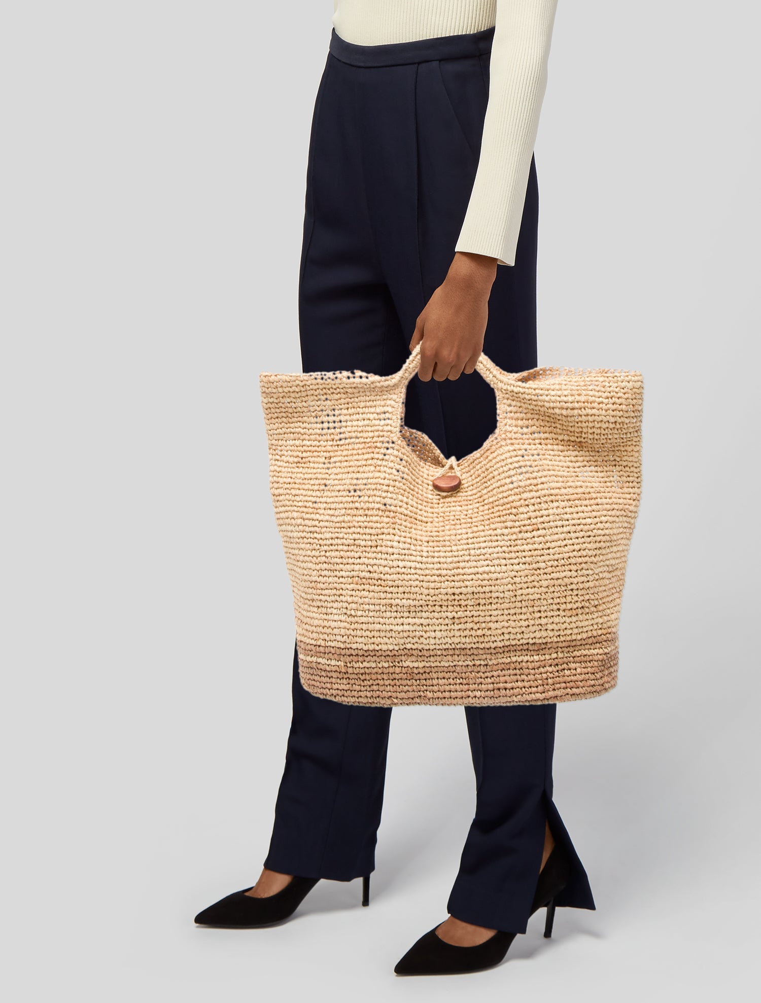 Vitamin A Raffia Bucket Bag