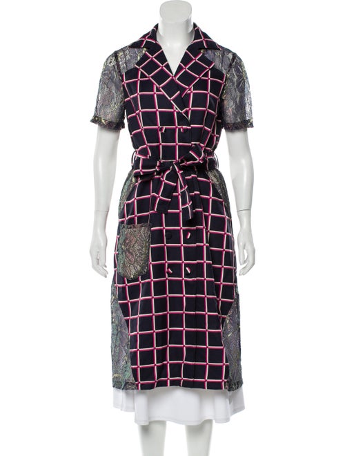 Vivienne Hu Plaid Print Midi Length Dress Pink