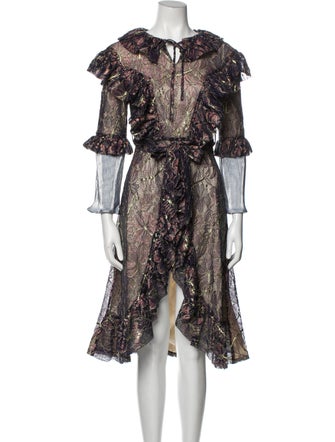 Vivienne Hu Printed Midi Length Dress