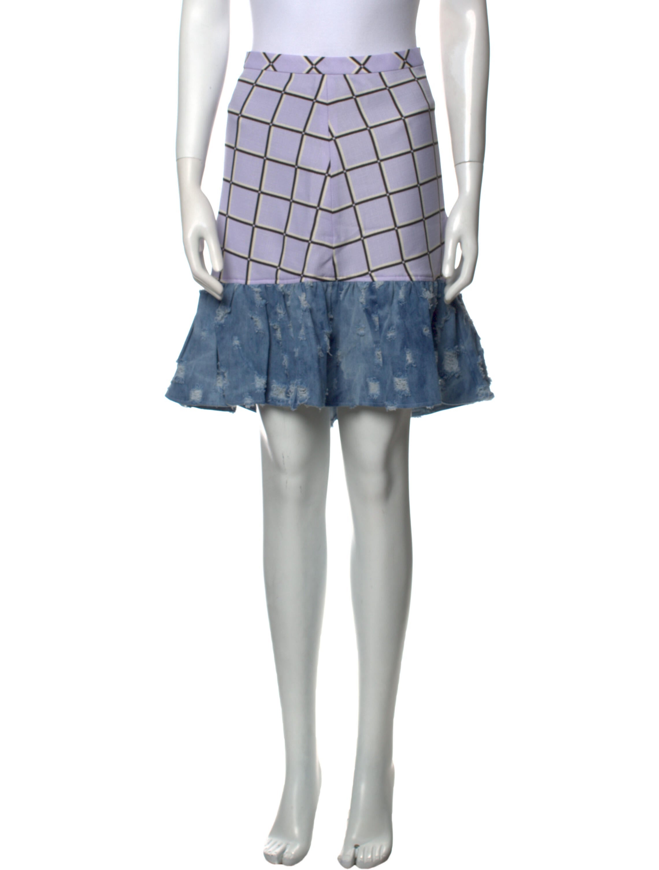 Vivienne Hu Plaid Print Knee-Length Skirt