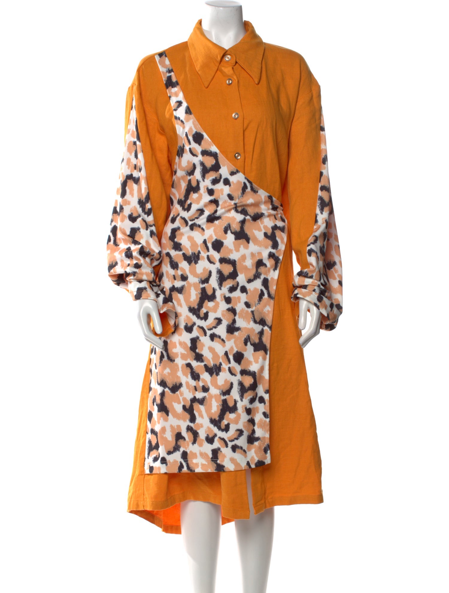 Vivienne Hu Animal Print Midi Length Dress