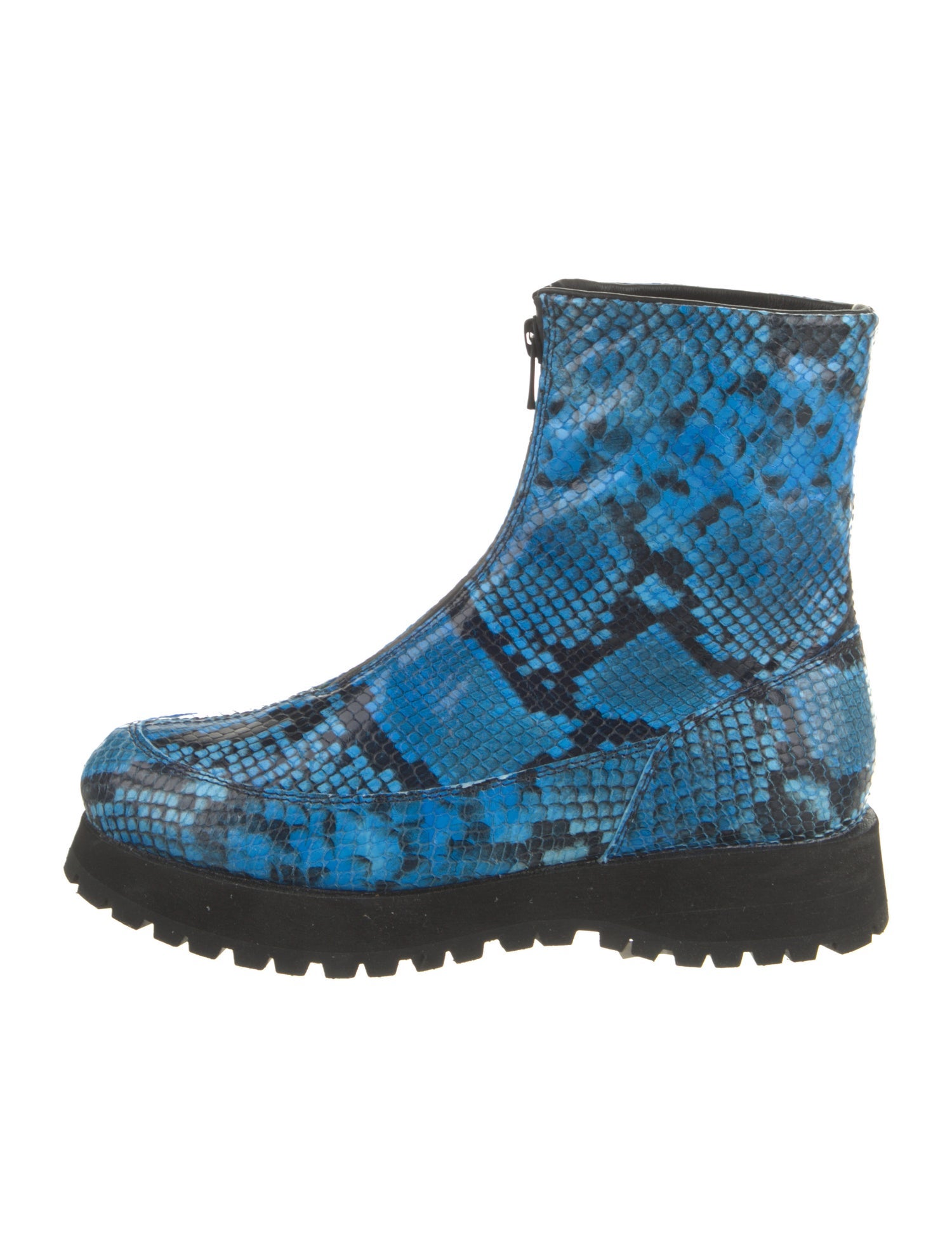 Diemme Leather Animal Print Combat Boots