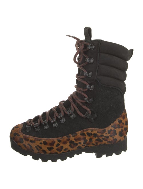 Vibram Ponyhair Animal Print Lace-Up Boots