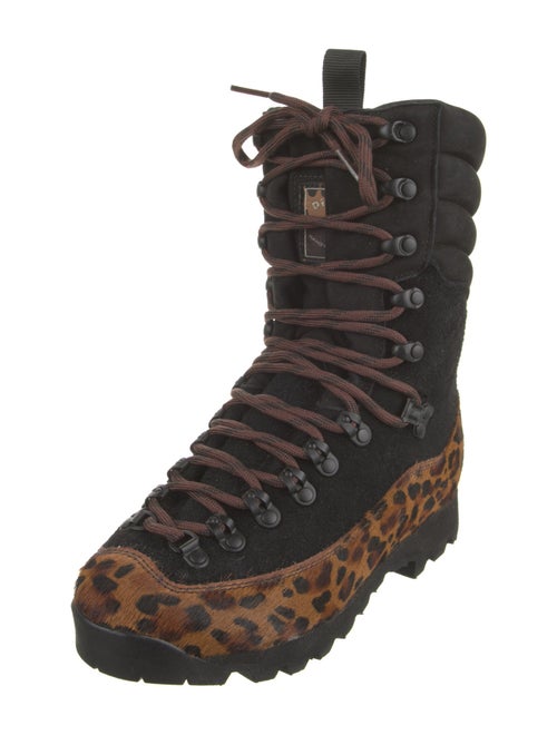 Vibram Ponyhair Animal Print Lace-Up Boots