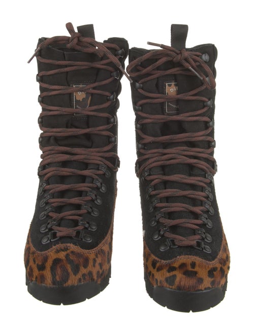 Vibram Ponyhair Animal Print Lace-Up Boots