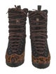 Vibram Ponyhair Animal Print Lace-Up Boots