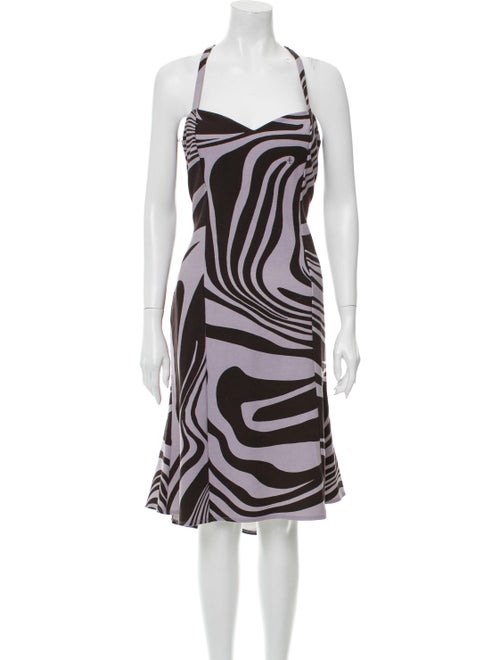 Versace Jeans Printed Knee-Length Dress Purple