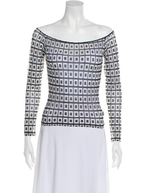 Versace Jeans Printed Off-The-Shoulder Top Black