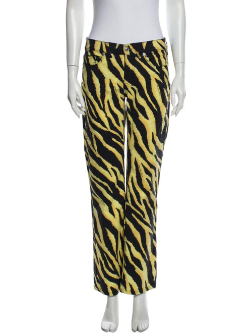 Versace Jeans Mid-Rise Wide Leg Jeans Yellow