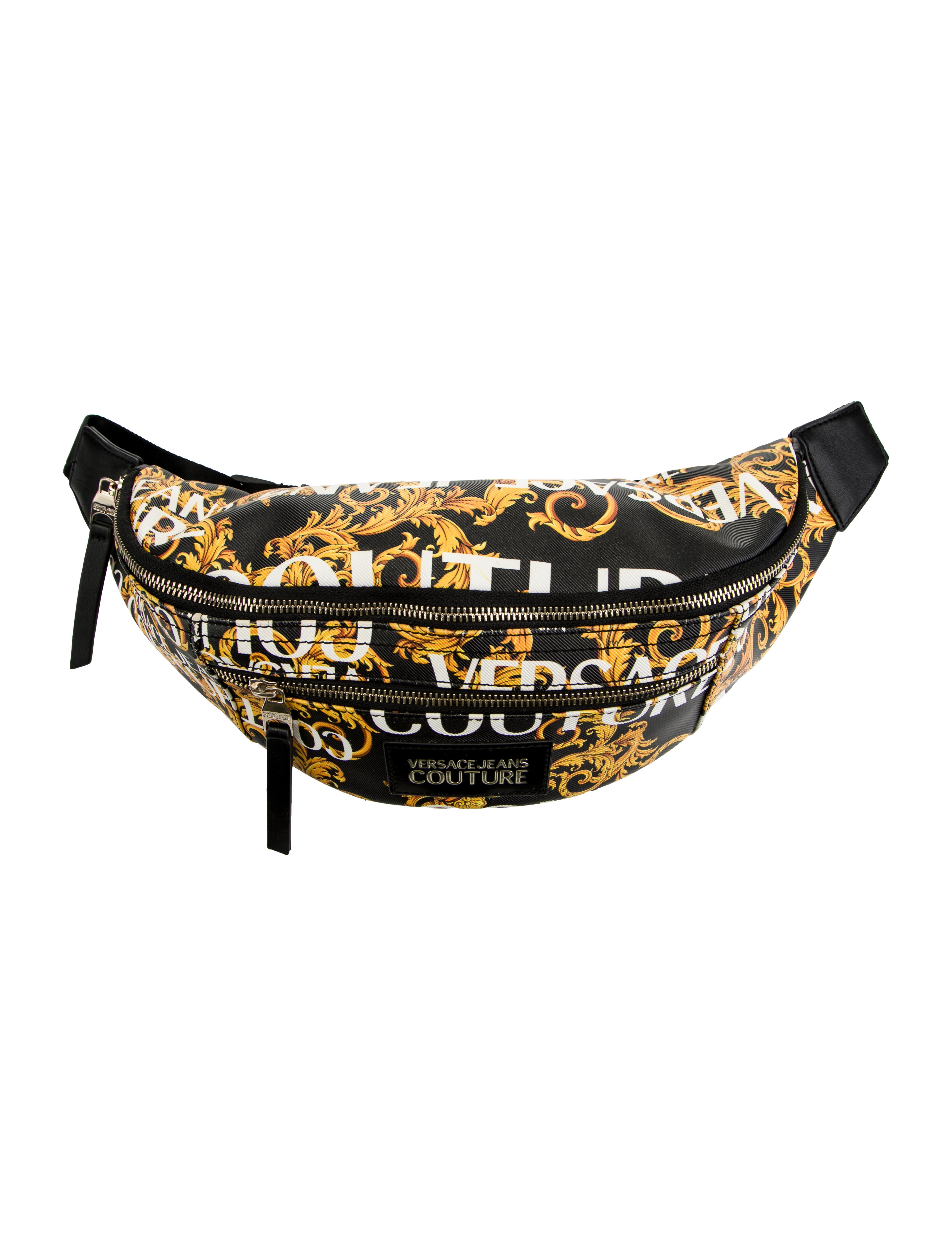 Versace Jeans Couture Barocco Print Belt Bag Black Waist Bags