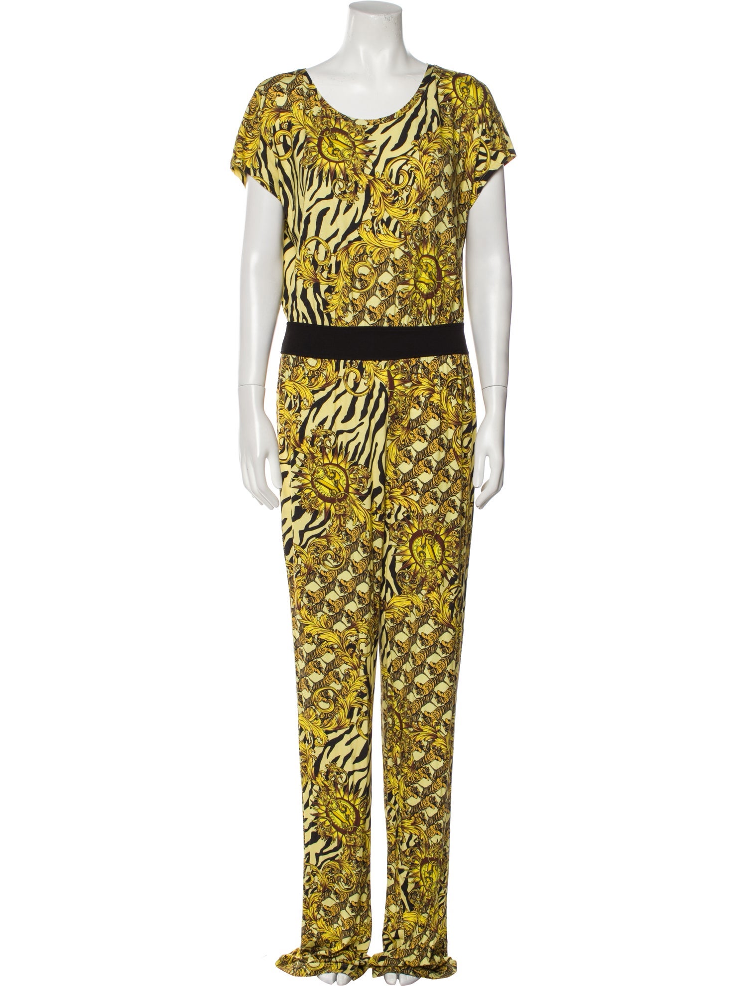 Versace Jeans Printed Scoop Neck Jumpsuit