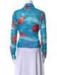 Versace Jeans Printed Long Sleeve Button-Up Top