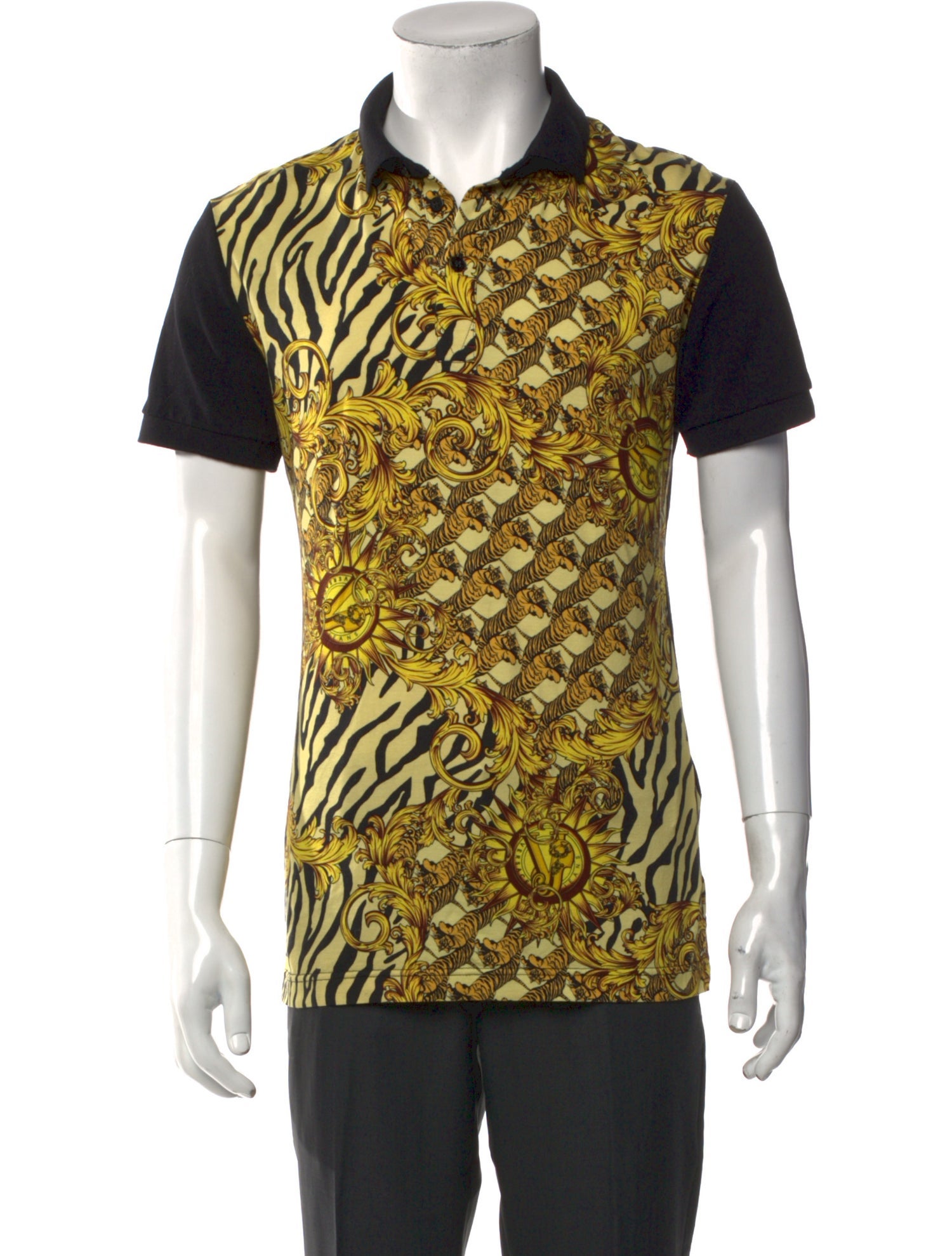 Versace Jeans Printed Collar Polo Shirt