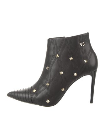 Versace Jeans Leather Polka Dot Print Boots