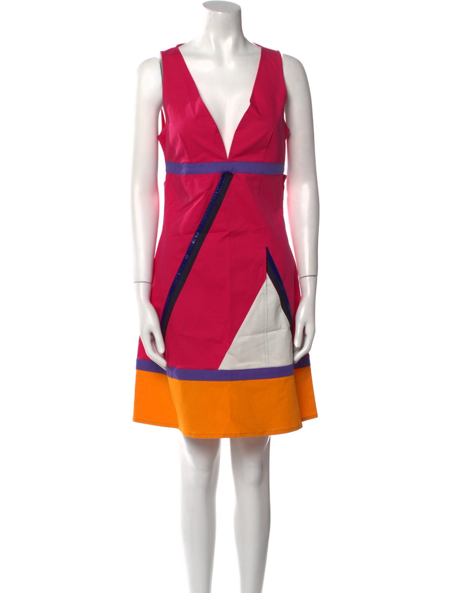 Versace Jeans Colorblock Pattern Mini Dress