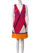 Versace Jeans Colorblock Pattern Mini Dress
