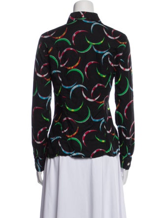 Versace Jeans Couture Silk Printed Button-Up Top