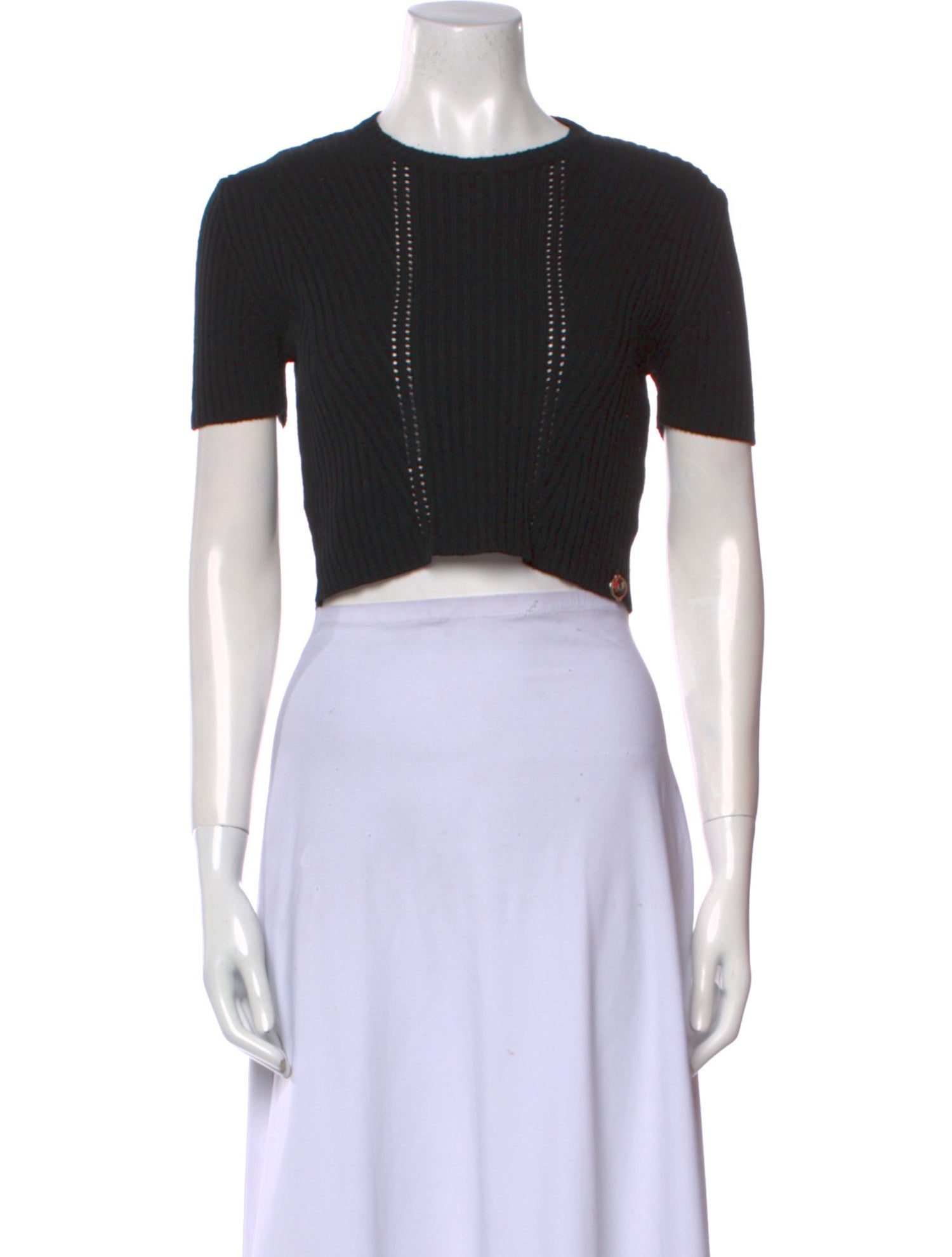 Versace Jeans Crew Neck Short Sleeve Crop Top