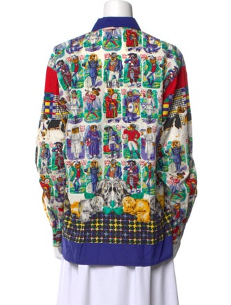 Versace Jeans Printed Long Sleeve Button-Up Top
