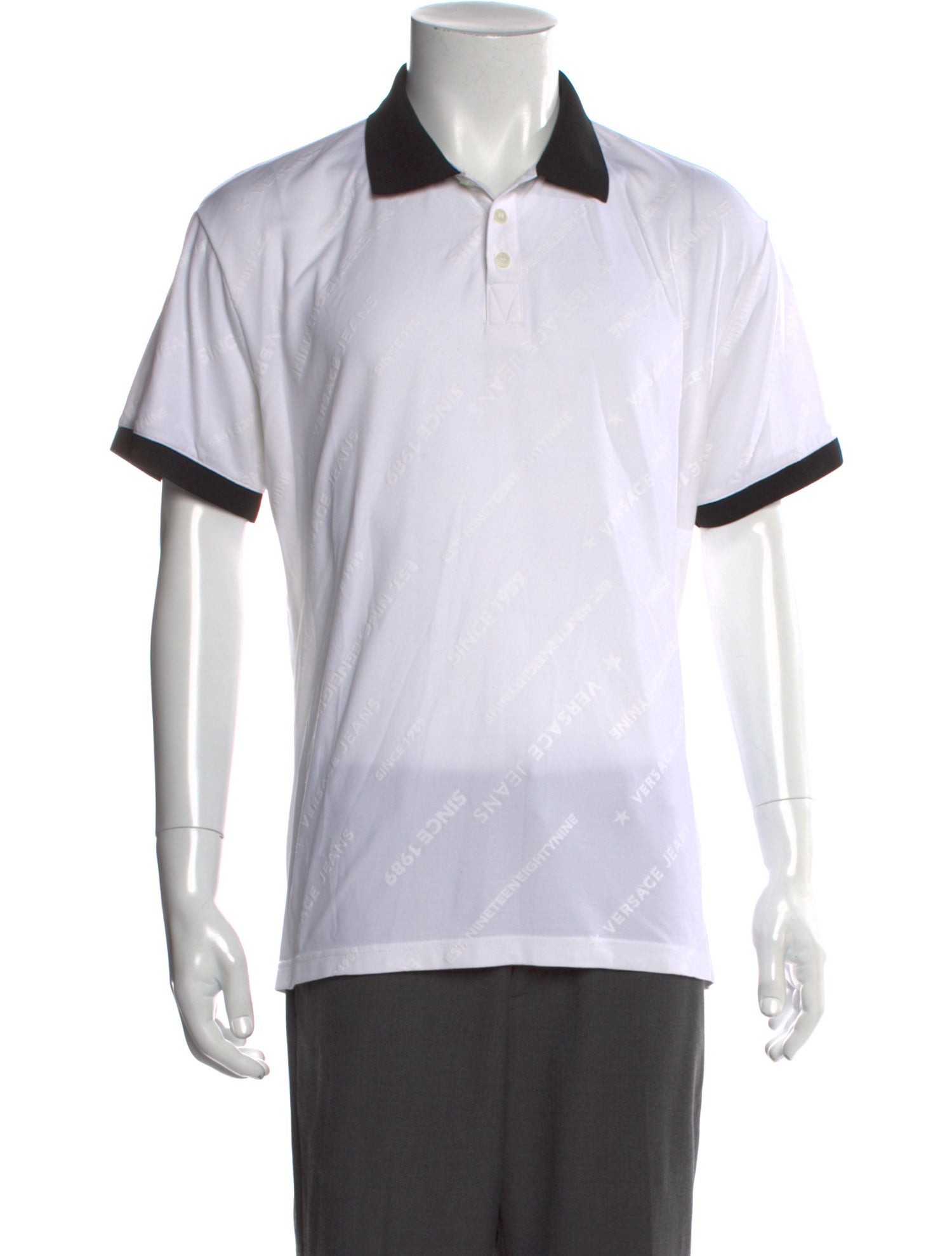 Versace Jeans Colorblock Pattern Collar Polo Shirt