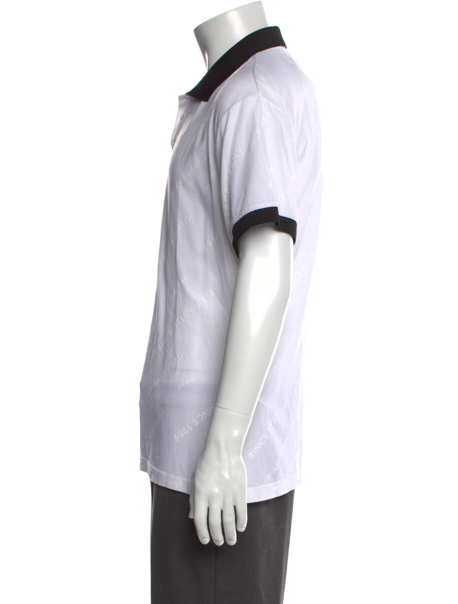 Versace Jeans Colorblock Pattern Collar Polo Shirt