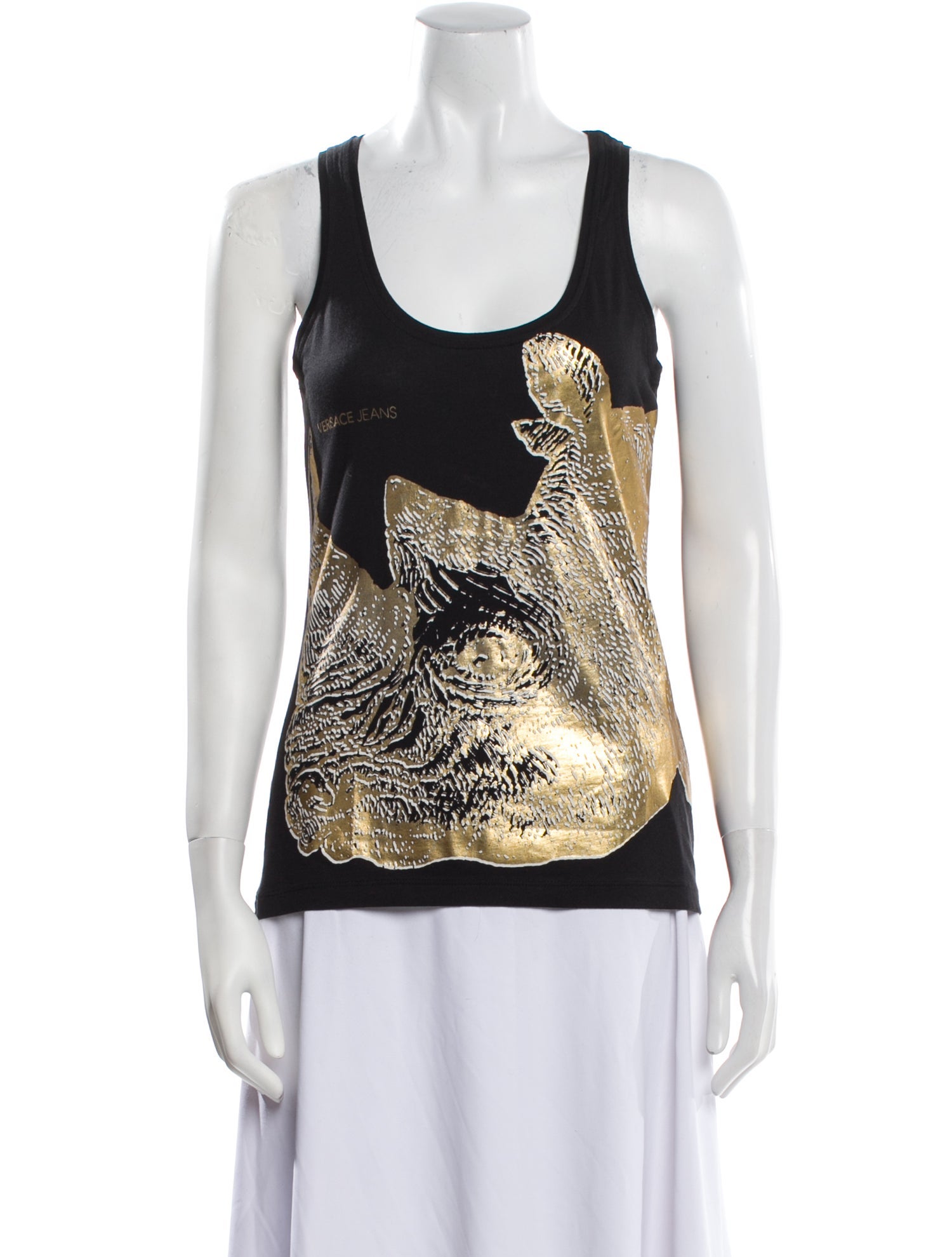 Versace Jeans Graphic Print Scoop Neck Top