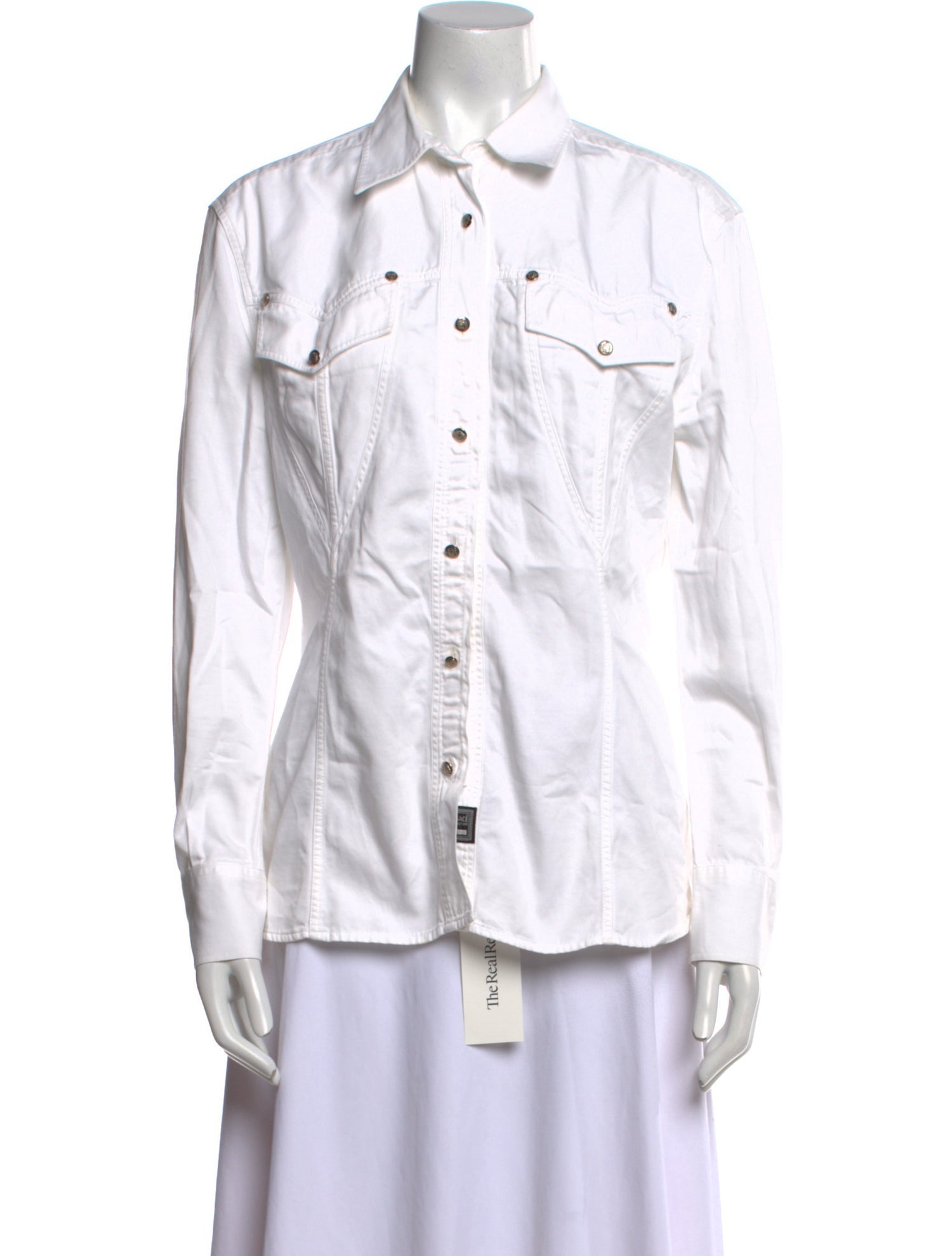 Versace Jeans Long Sleeve Button-Up Top