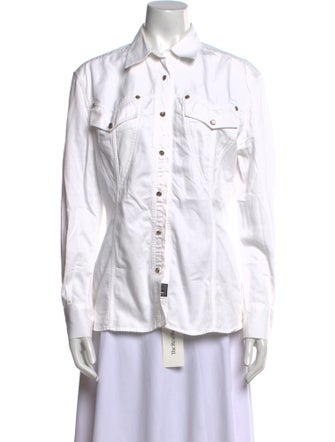 Versace Jeans Long Sleeve Button-Up Top
