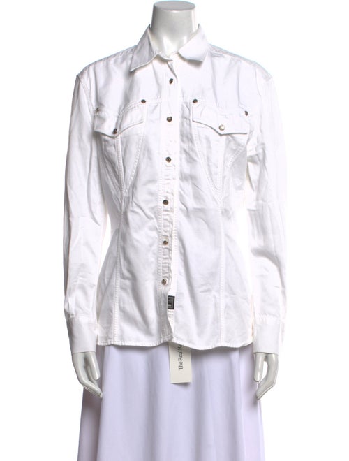 Versace Jeans Long Sleeve Button-Up Top