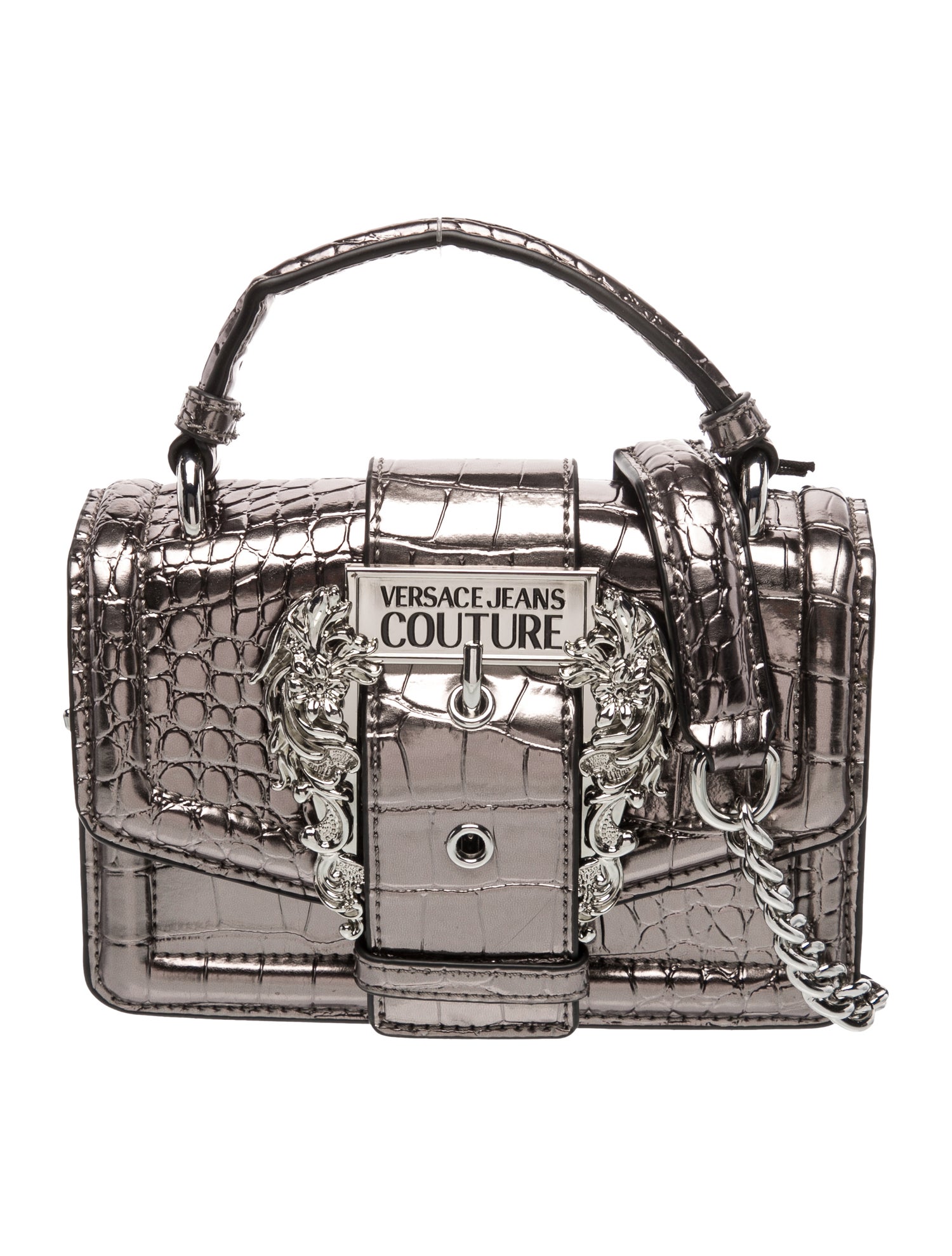 Versace Jeans Embossed Leather Top Handle Bag w/ Tags