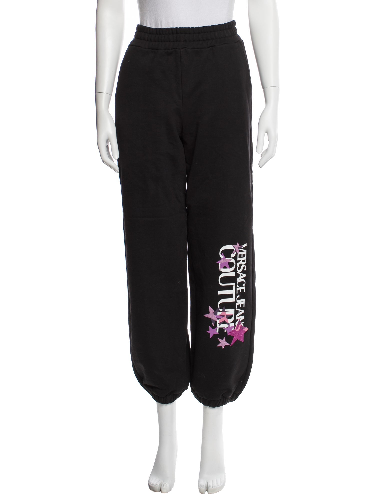Versace Jeans Graphic Print Glitter Accents Sweatpants