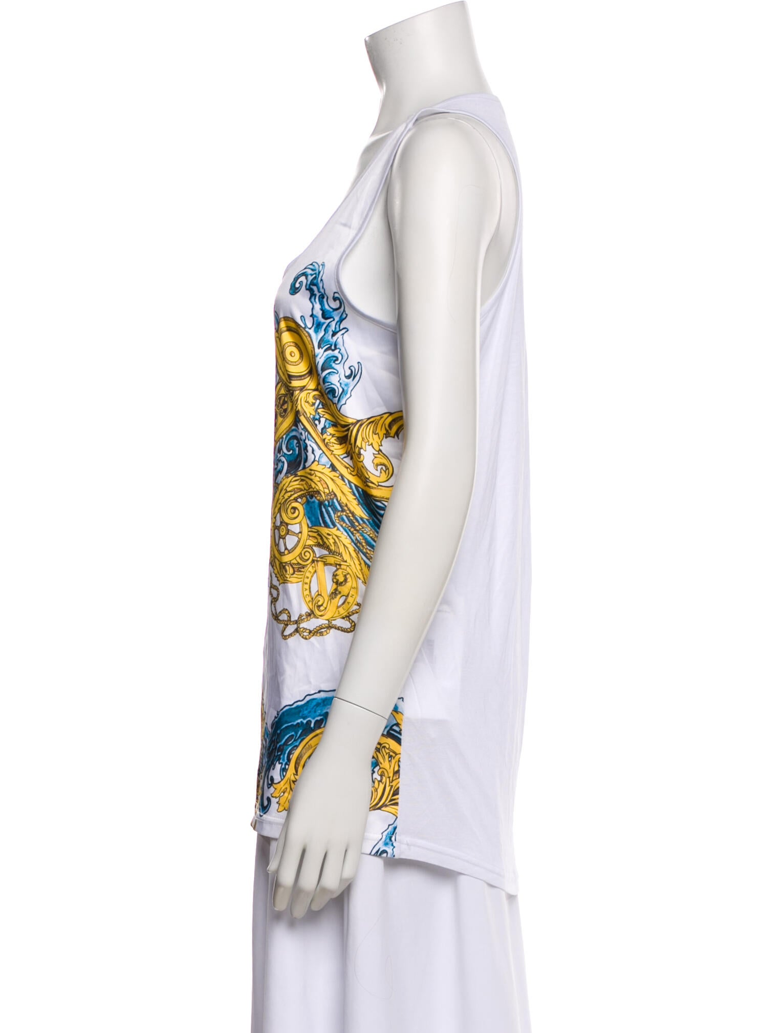 Versace Jeans Graphic Print Scoop Neck Top w/ Tags