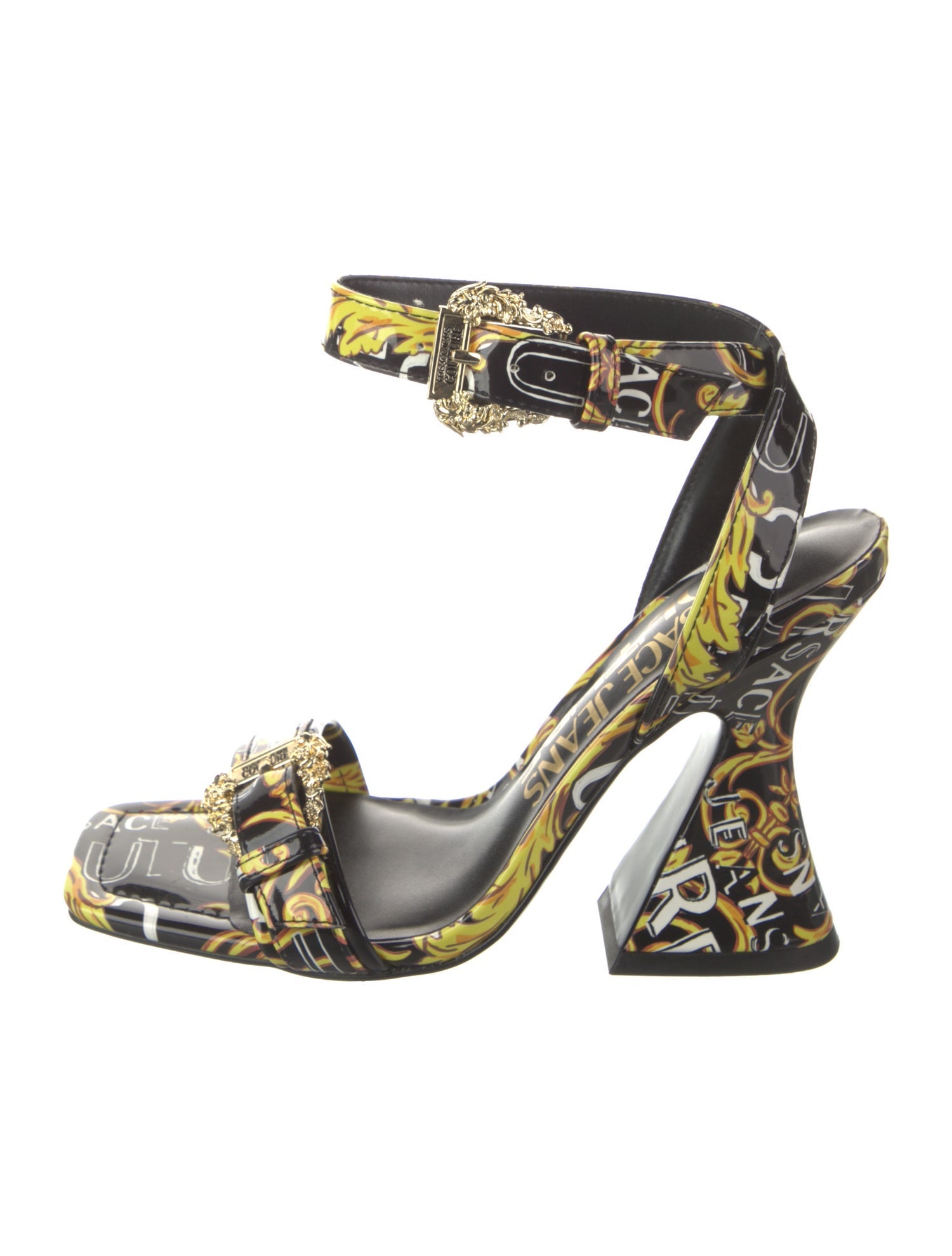 Versace Jeans Leather Printed Sandals