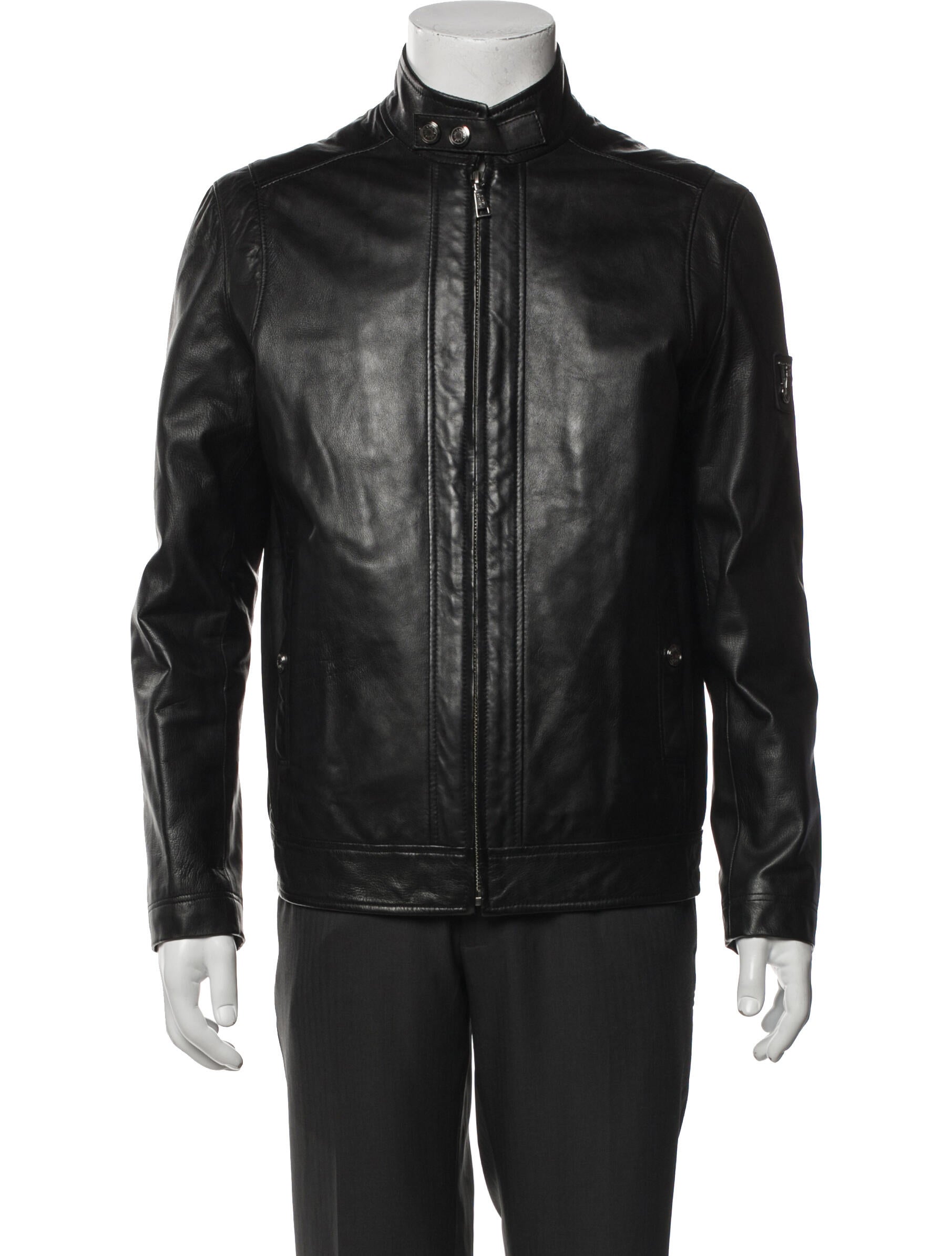 Versace Jeans Lamb Leather Moto Jacket
