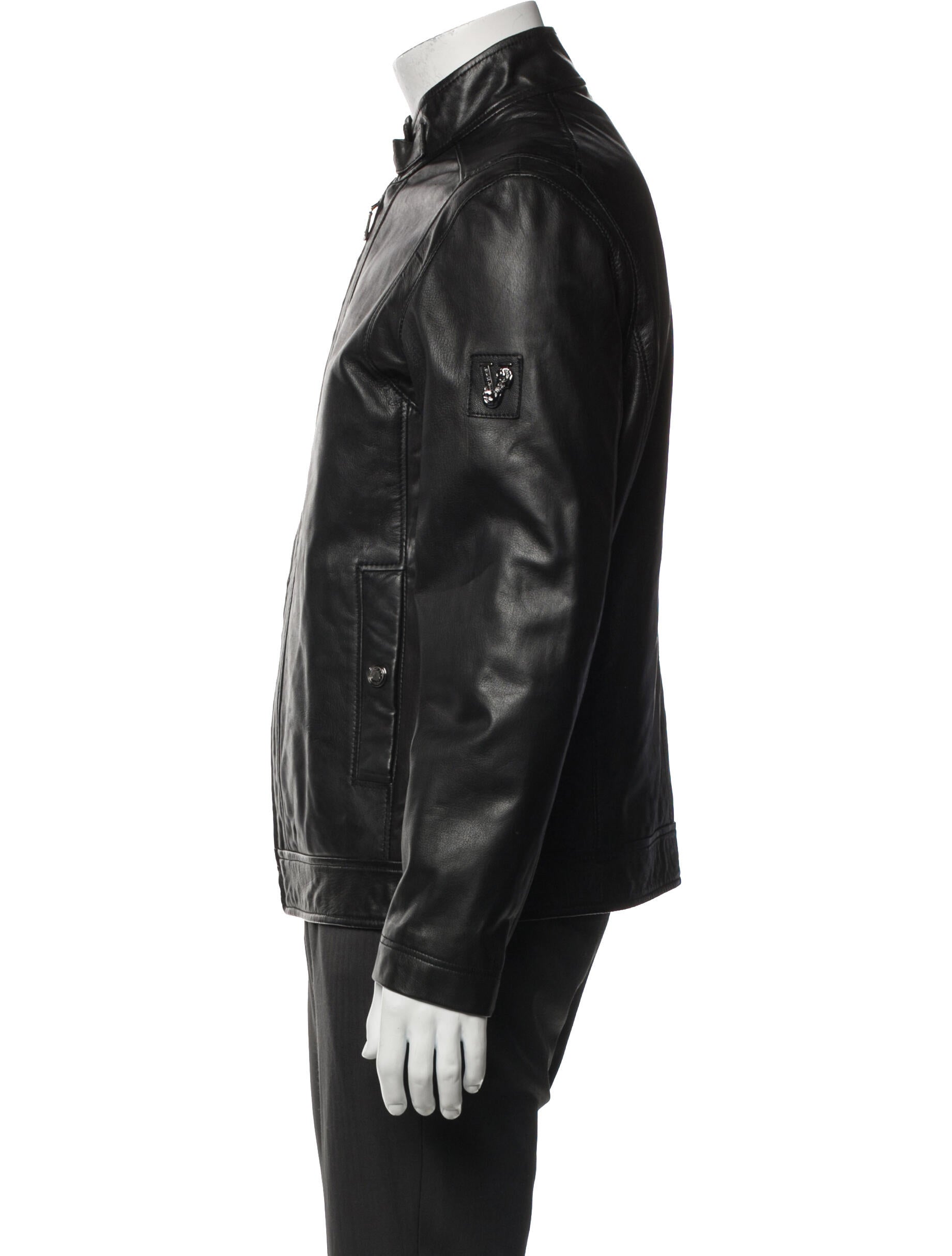 Versace Jeans Lamb Leather Moto Jacket