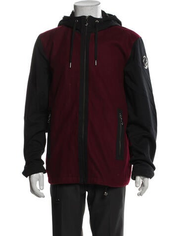 Pre-owned Versace Jeans Wool Colorblock Pattern Windbreaker In Red