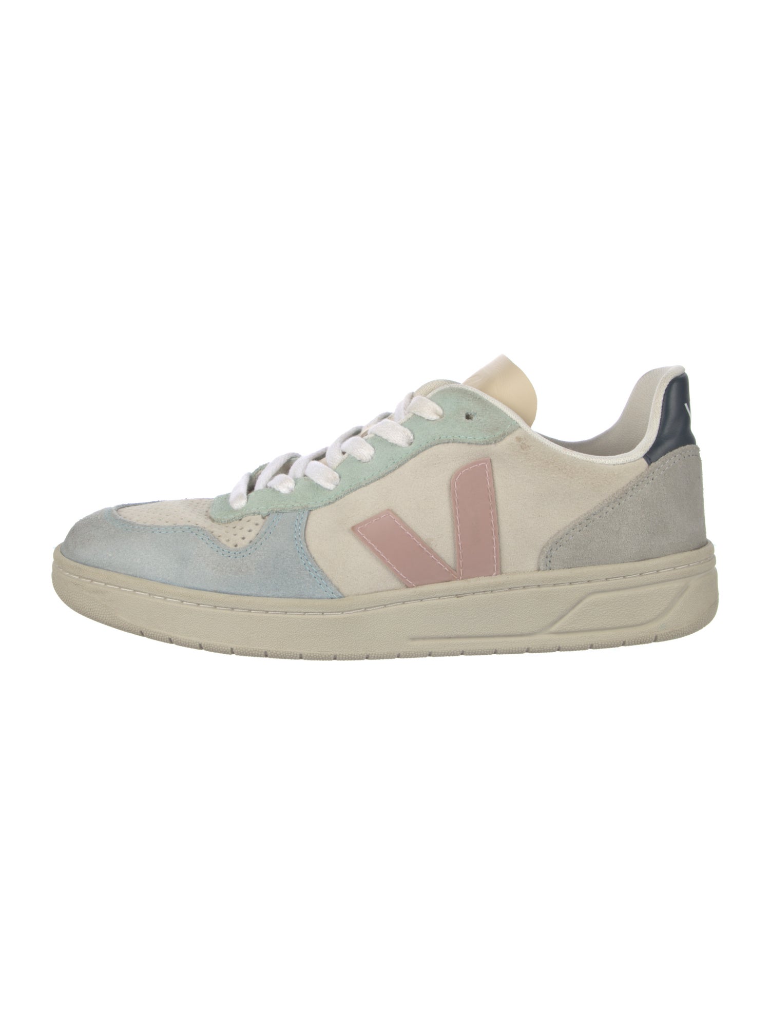 Vejas Leather Colorblock Pattern Sneakers