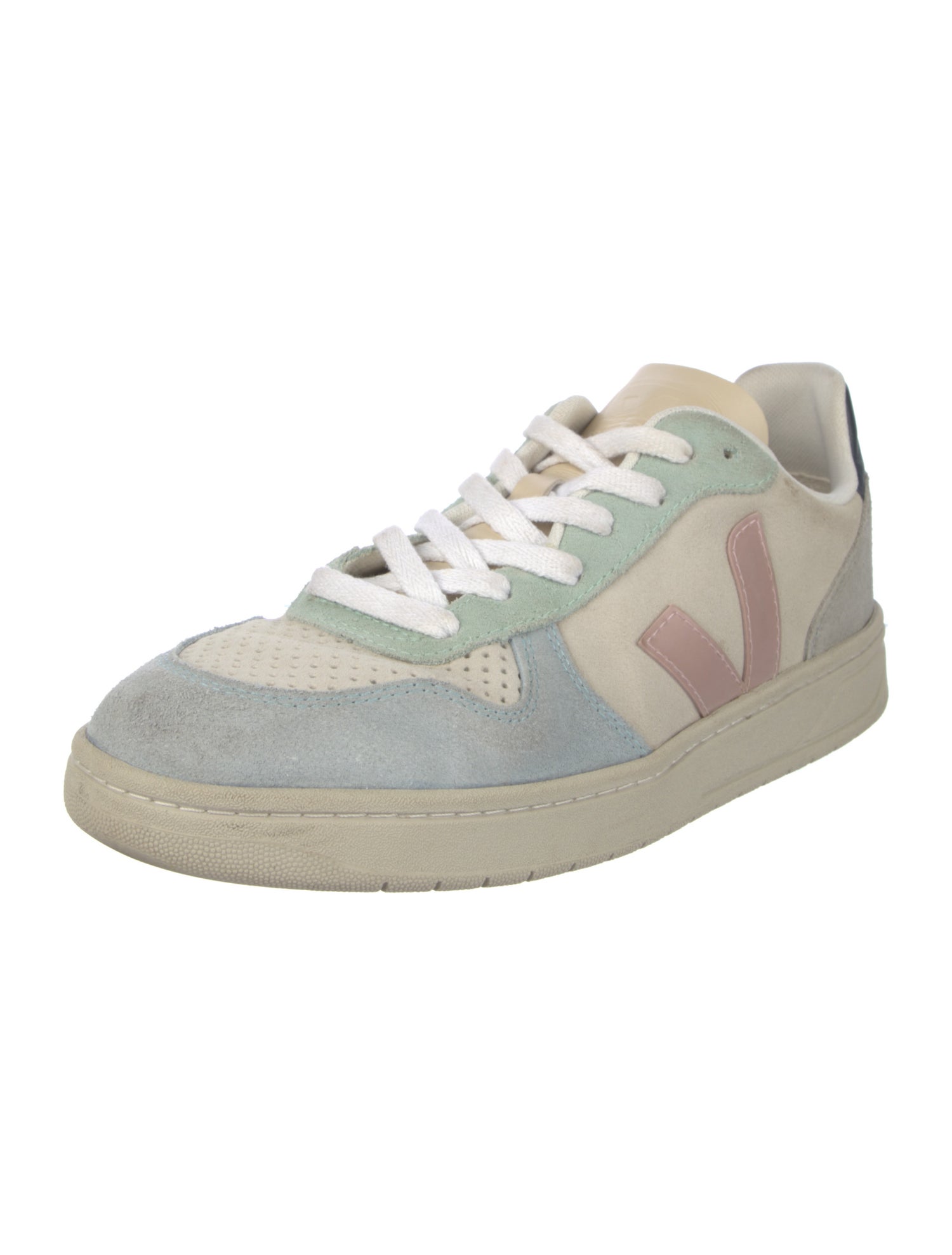 Vejas Leather Colorblock Pattern Sneakers