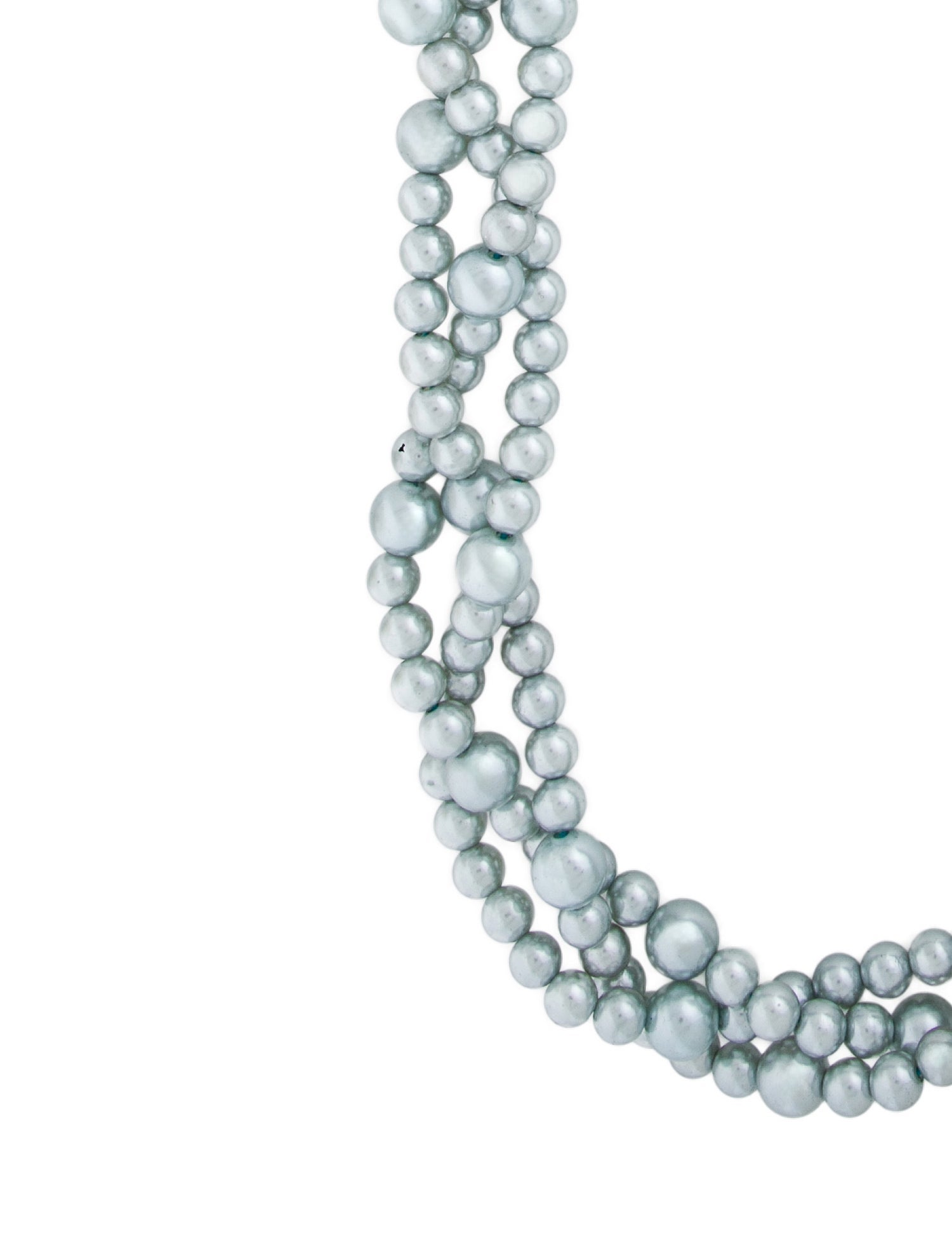 Viktoria Hayman Faux Pearl Woven Bead Necklace