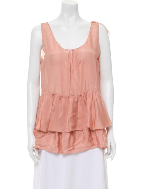 Vera Wang Lavender Label Silk Scoop Neck Blouse Pi