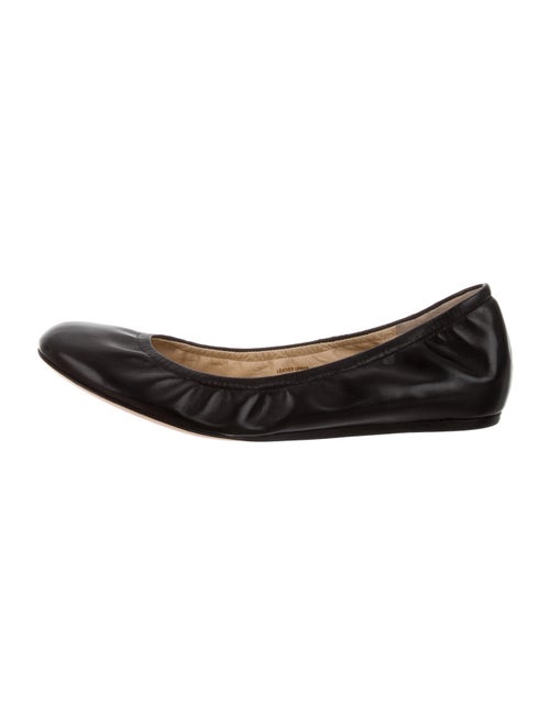 Vera Wang Lavender Label Leather Ballet Flats Blac