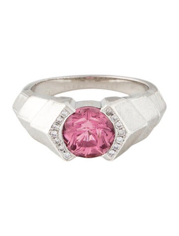VL. Cepher Cocktail Ring Tourmaline & Diamond Arris 3.5