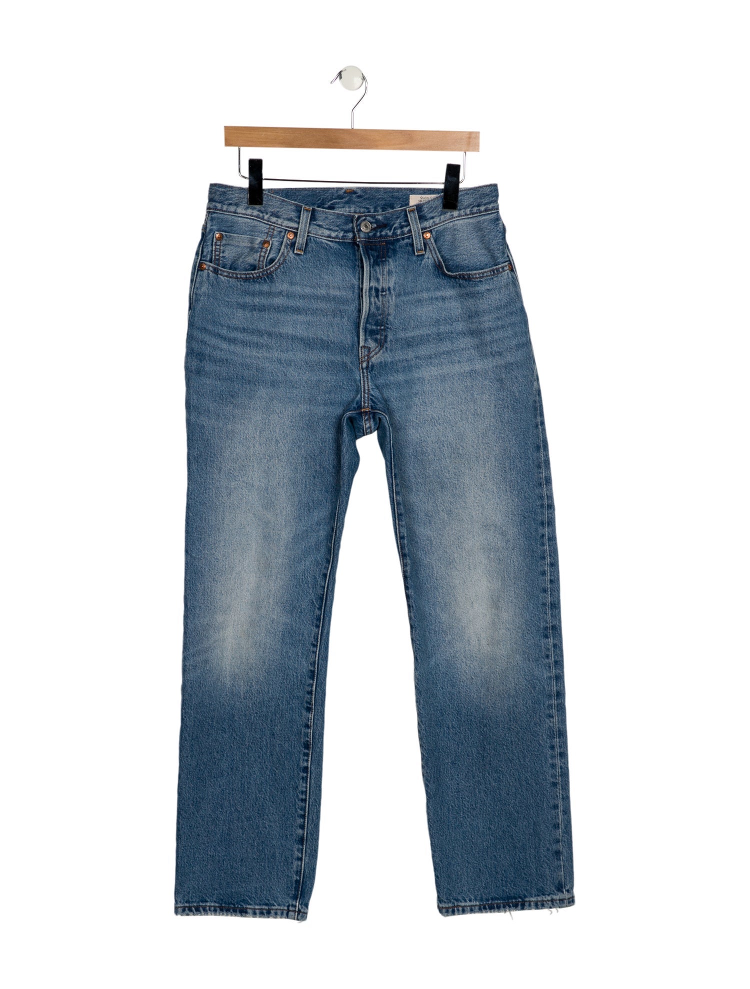 ★★ ★★ Here Mid Blue High Rise Wide Fit 375 Fu FRAME Le High Flare Wide Leg Jeans - Blue, 10.25