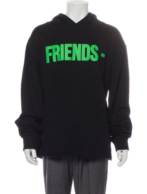 Vlone Friends Hoodie Graphic Print Hoodie Black