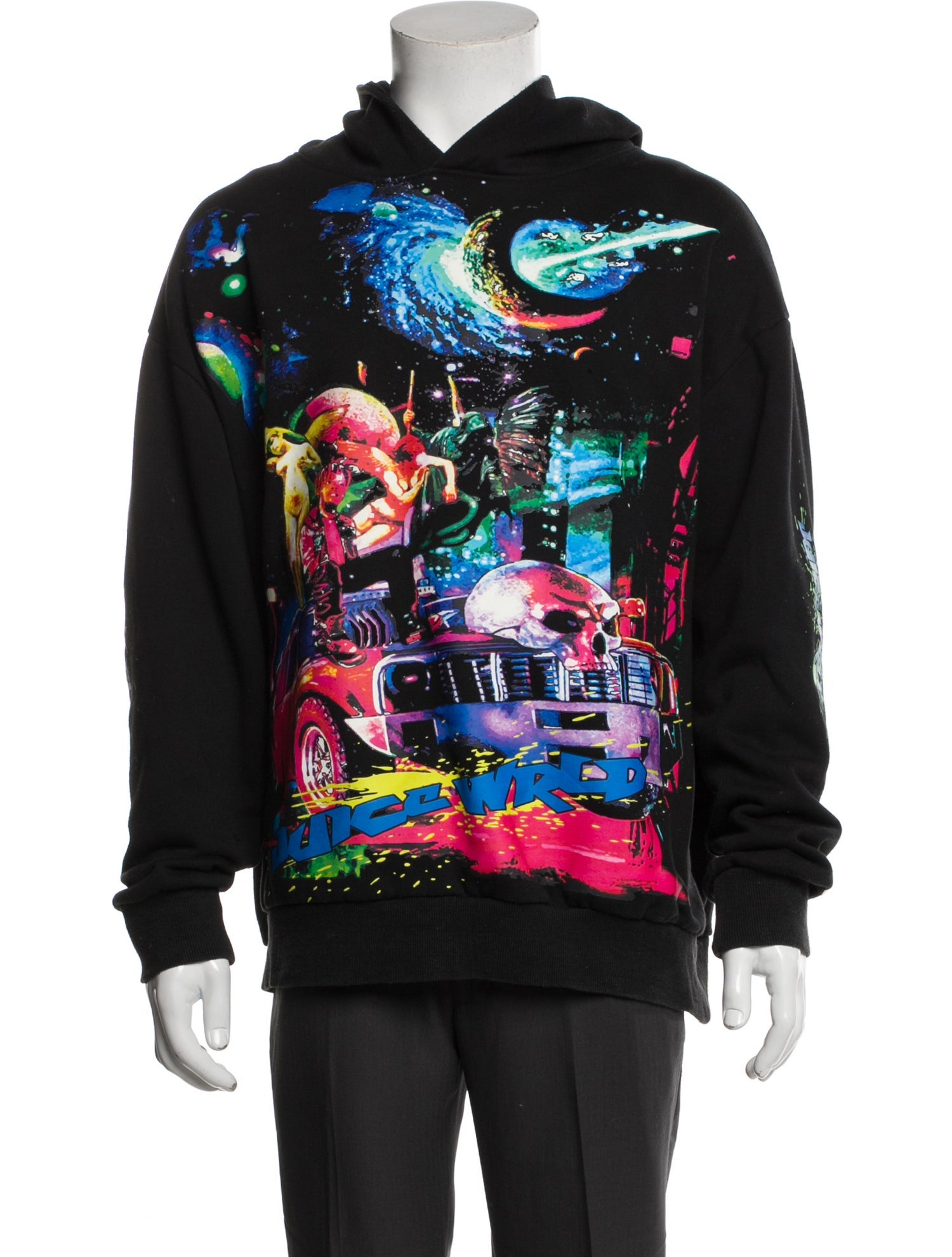 Vlone×Juice Wrld★プリント パーカー Neon Hoodie JUICE WRLD X VLONE HOODIE – NO SEPARATION LLC