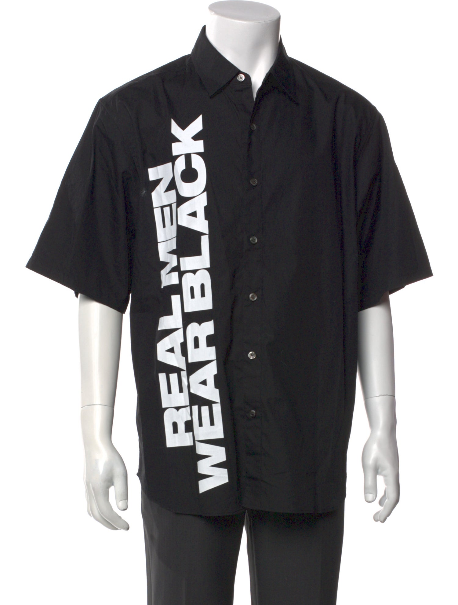 Vlone "Real Men Wear Black" Graphic Print Shirt